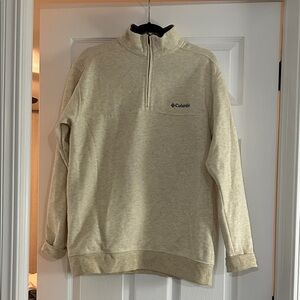 Columbia Unisex oatmeal beige Half Zip-Up Sweater